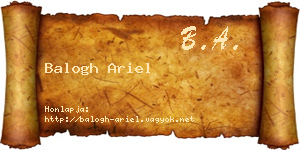 Balogh Ariel névjegykártya